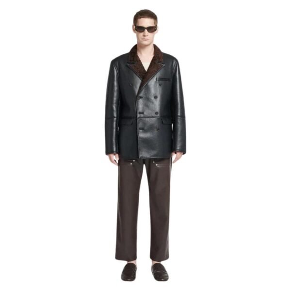 NANUSHKA ANDRO BONDED SHEARING BLAZER BLACK - Image 2