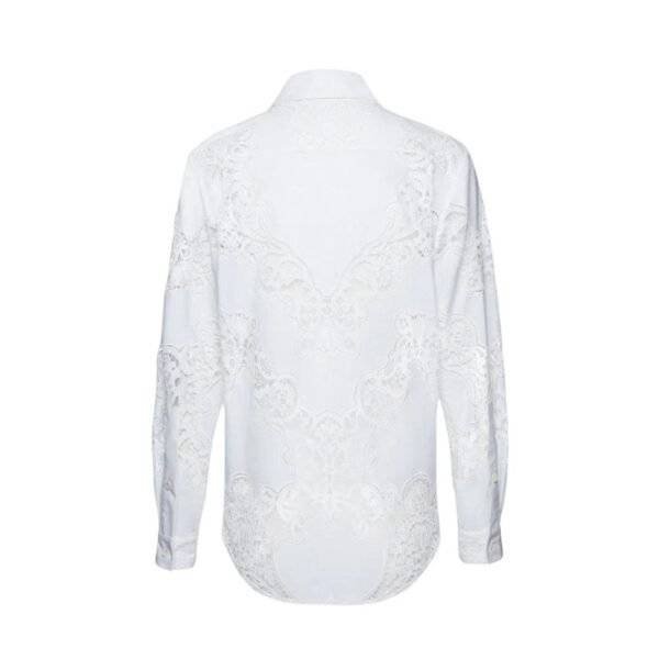 MAGDA BUTRYM CLASSIC COTTON BUTTON UP SHIRT IN WHITE LACE - Image 2