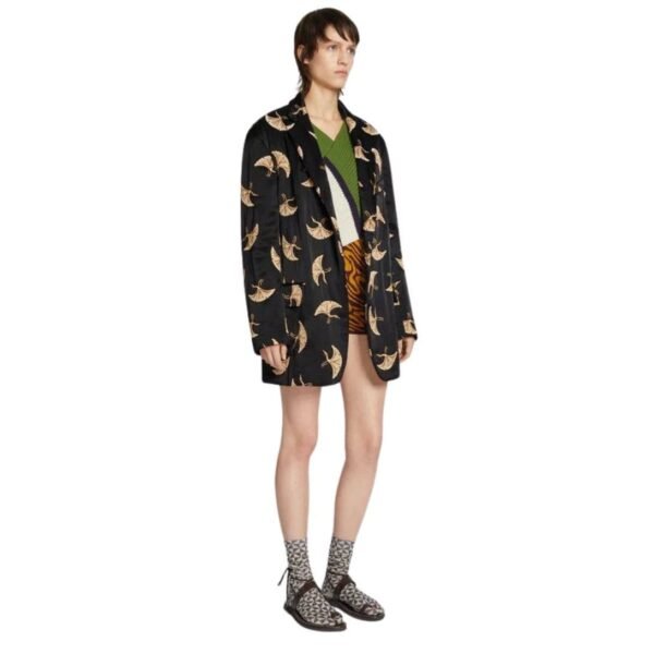 DRIES VAN NOTEN QUILTED SILK BLAZER BLACK - Image 3