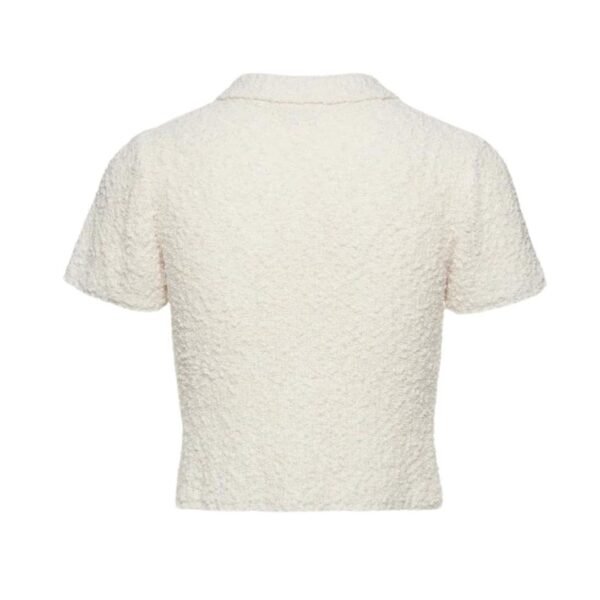 MAGDA BUTRYM BOUCLE KNIT BUTTON UP SHIRT IN CREAM - Image 2