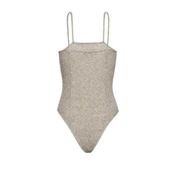 MAGDA BUTRYM THIN KNIT BODYSUIT IN GREY - Image 2