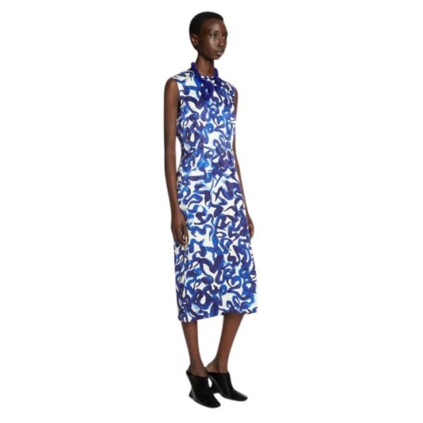 DRIES VAN NOTEN PRINTED SHIFT DRESS BLUE - Image 3