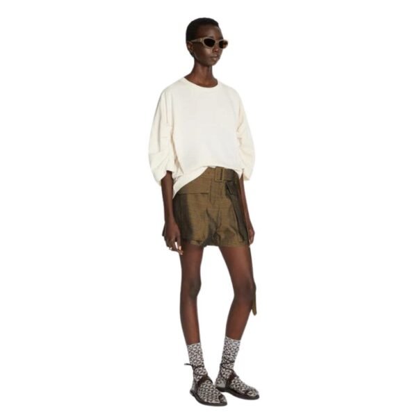 DRIES VAN NOTEN DRAPED SLEEVE TEE ECRU - Image 3