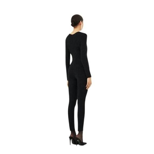 MAGDA BUTRYM SILK KNIT BUSTIER JUMPSUIT IN BLACK - Image 4