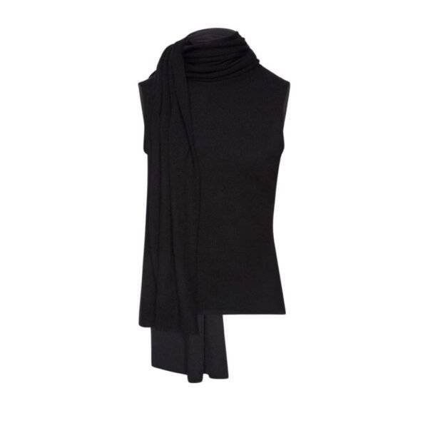 MAGDA BUTRYM SLEEVELESS HIGH NECK KNIT TOP IN BLACK