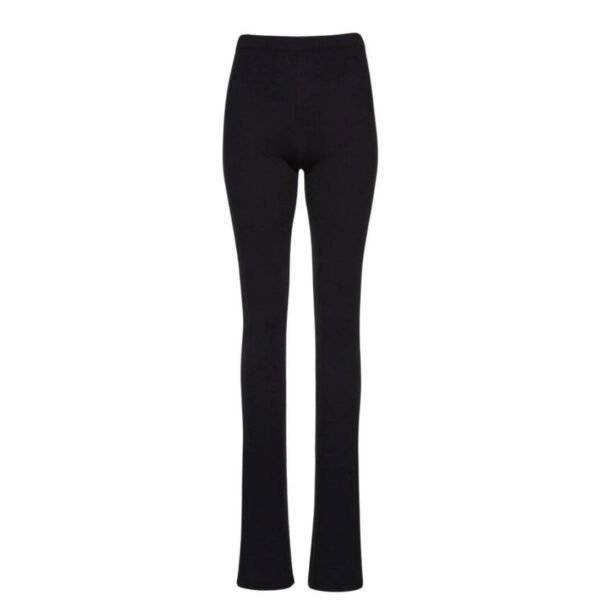 MAGDA BUTRYM FLARED KNITWEAR PANTS IN BLACK