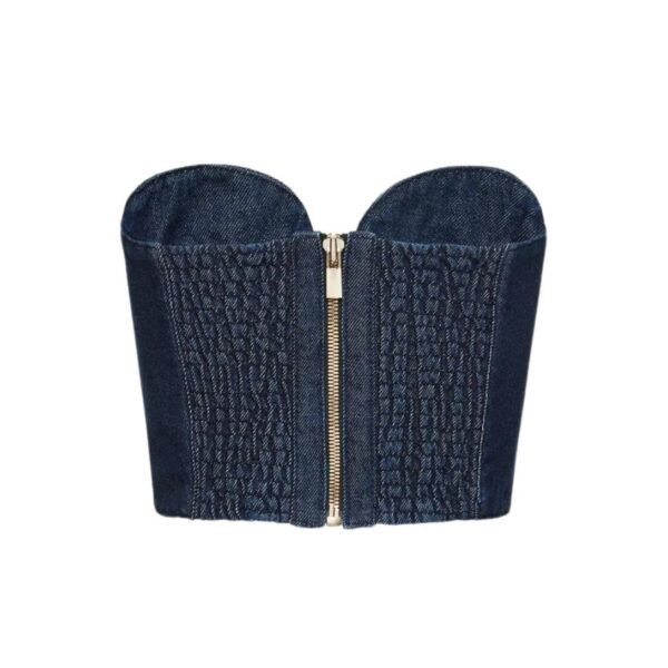 MAGDA BUTRYM DENIM CORSET TOP IN INDIGO - Image 2