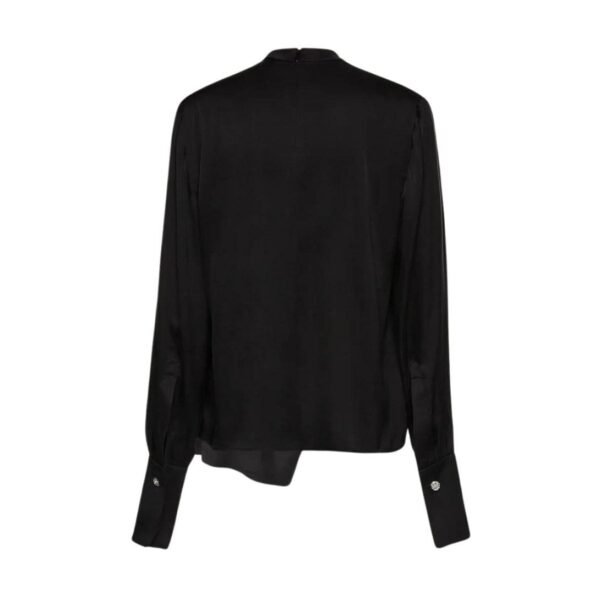 MAGDA BUTRYM ROUND NECK SILK BLOUSE IN BLACK - Image 2