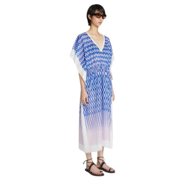 DRIES VAN NOTEN COTTON DRAWSTRING KAFTAN BLUE - Image 3