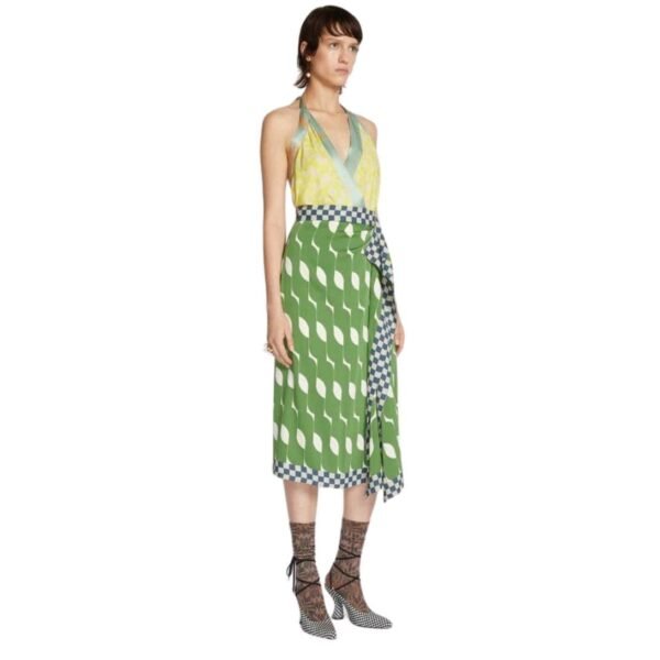 DRIES VAN NOTEN HALTERNECK DRESS GREEN - Image 3