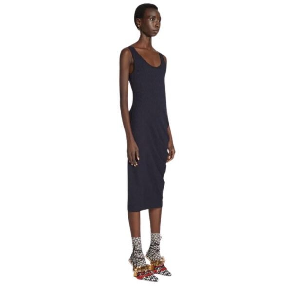 DRIES VAN NOTEN DRAPED TANK TOP DRESS NAVY - Image 3