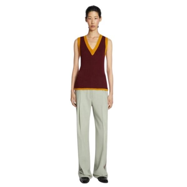 DRIES VAN NOTEN V-NECK SPENCER WINE