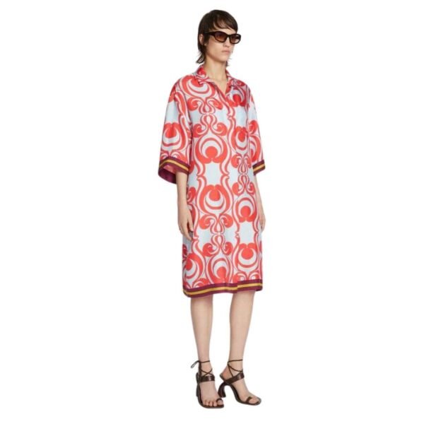 DRIES VAN NOTEN SILK SHIRT DRESS RED - Image 3