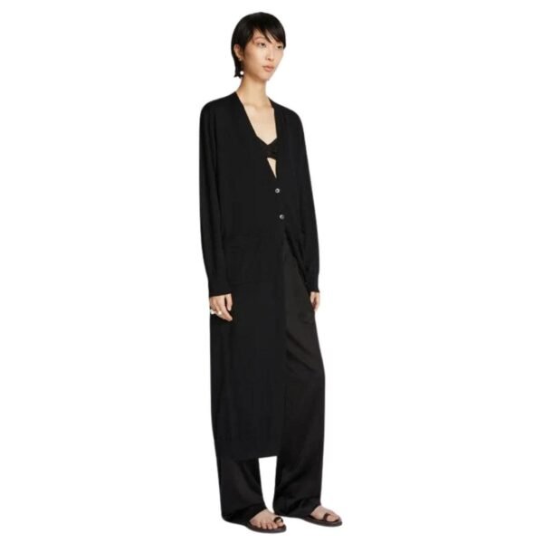 DRIES VAN NOTEN LONG MERINO CARDIGAN BLACK - Image 2