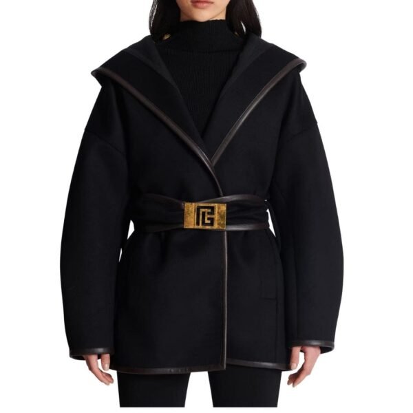 BALMAIN BELTED WOOL COAT - Image 5