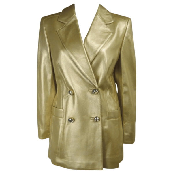 Gold Leather Coat Women