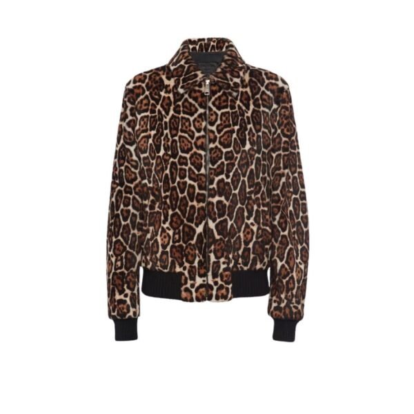 PRADA PRINTED SHEARLING BOMBER JACKET