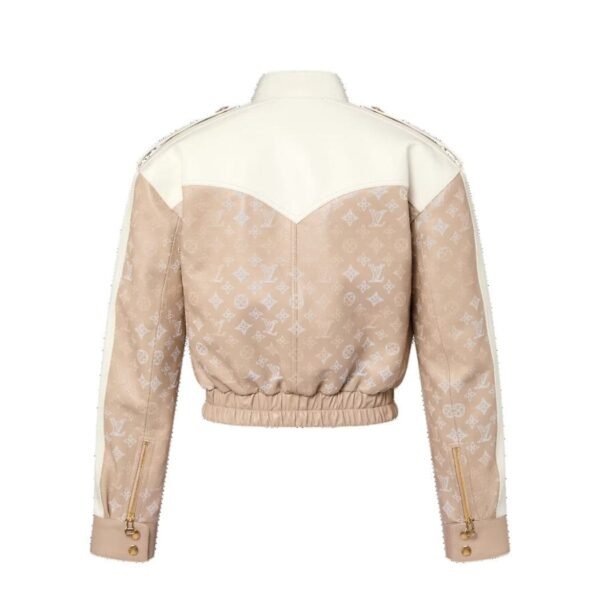 LOUIS VUITTON CROPPED MAHINA MONOGRAM LEATHER JACKET - Image 2