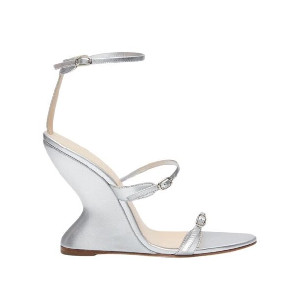 MAGDA BUTRYM INVERTED WEDGE SANDALS IN METALLIC - Image 3