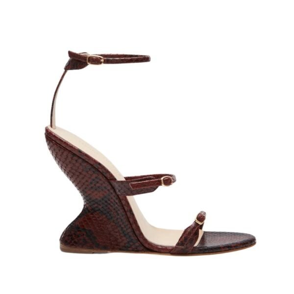 MAGDA BUTRYM INVERTED WEDGE SANDALS IN BROWN - Image 3