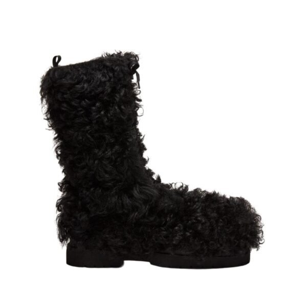 MAGDA BUTRYM SHEARLING COMBAT BOOTS IN BLACK