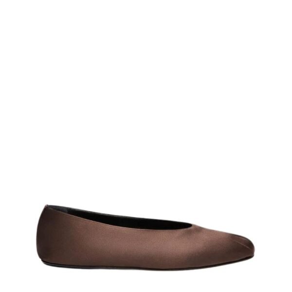 MAGDA BUTRYM SATIN BALLET FLATS IN CHOCOLATE