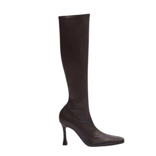 MAGDA BUTRYM TALL LEATHER SOCK BOOTS IN BROWN LEATHER