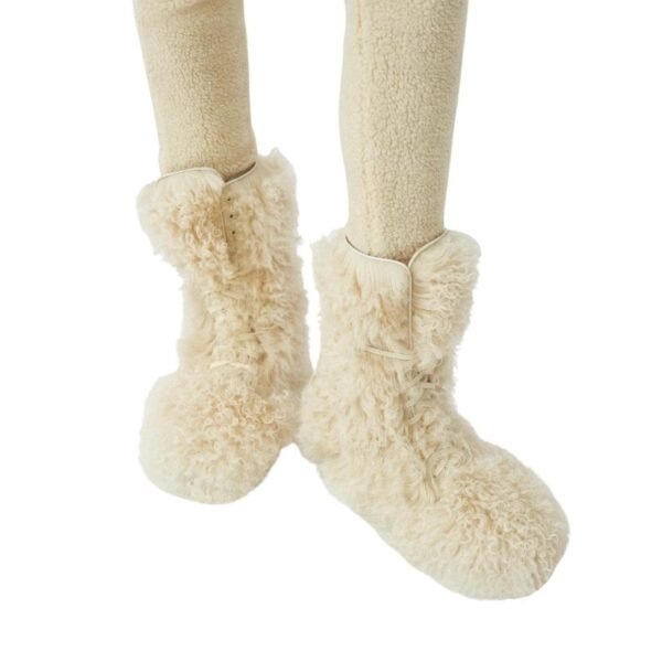 MAGDA BUTRYM SHEARLING COMBAT BOOTS IN CREAM - Image 3