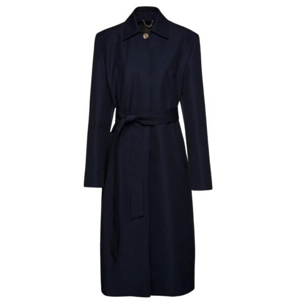 MAGDA BUTRYM WRAP COTTON COAT IN NAVY