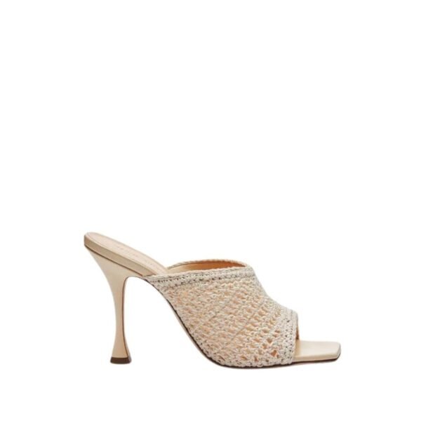 MAGDA BUTRYM CROCHET MULE HEELS IN CREAM