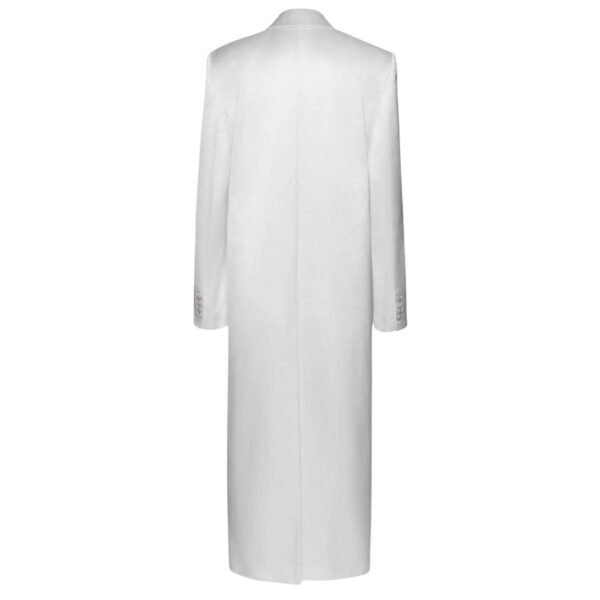 MAGDA BUTRYM CLASSIC DOUBLE BREASTED SILK COAT IN CREAM - Image 2