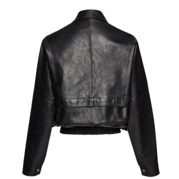 MAGDA BUTRYM VINTAGE BOMBER JACKET IN BLACK LEATHER - Image 2