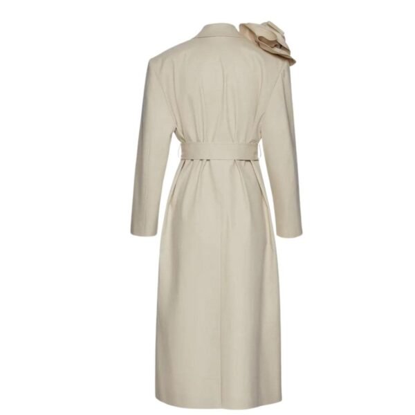 MAGDA BUTRYM BELTED GABARDINE COAT IN CREAM - Image 2