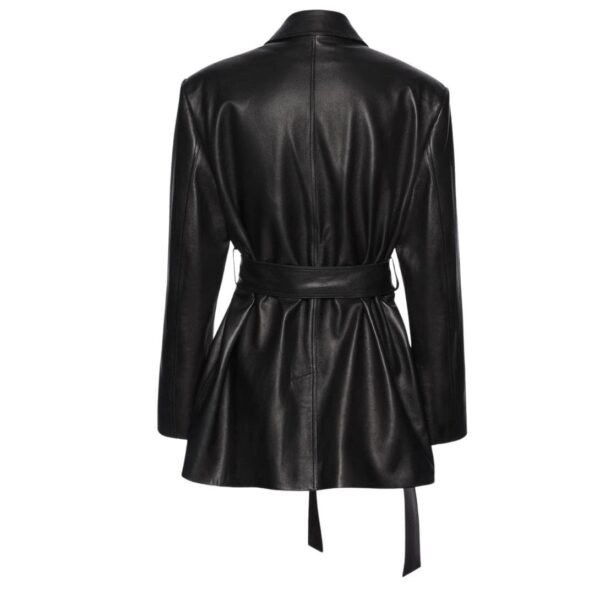 MAGDA BUTRYM BELTED LEATHER JACKET IN BLACK - Image 2