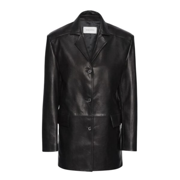 MAGDA BUTRYM LEATHER CAR JACKET IN BLACK