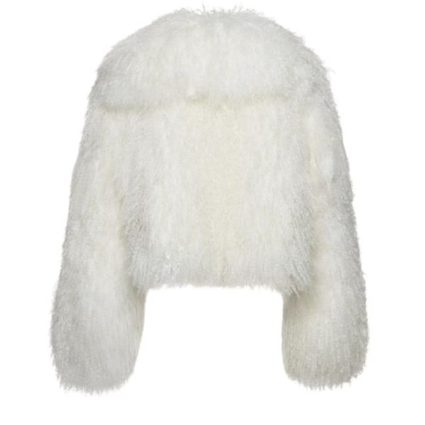 MAGDA BUTRYM SHORT SHAG SHEARLING COAT IN CREAM - Image 2