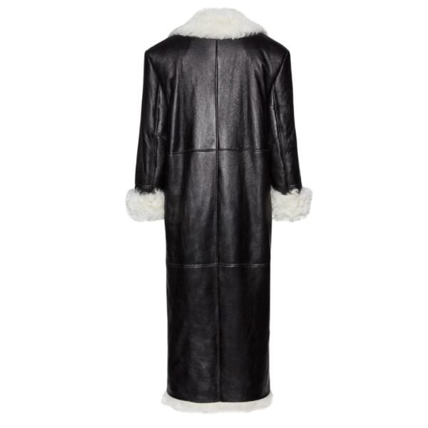 MAGDA BUTRYM DOUBLE BREASTED SHEARLING COAT IN BLACK - Image 2