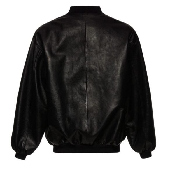 MAGDA BUTRYM OVERSIZED LEATHER BOMBER JACKET IN BLACK - Image 2