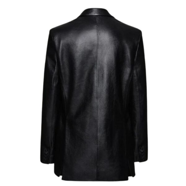 MAGDA BUTRYM OVERSIZED LEATHER BLAZER IN BLACK - Image 2