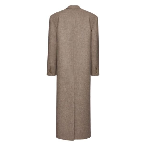 MAGDA BUTRYM SINGLE-BREASTED LONG WOOL COAT IN TAUPE - Image 2