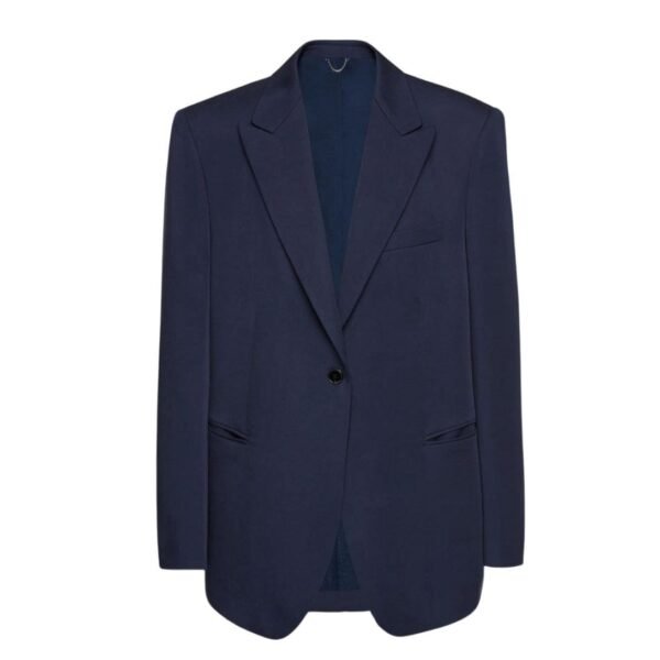 MAGDA BUTRYM CLASSIC OVERSIZED CUPRO BLAZER IN NAVY