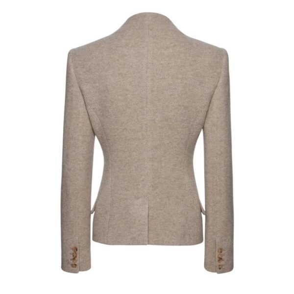 MAGDA BUTRYM CASHMERE HIGH NECK BLAZER IN BEIGE - Image 3