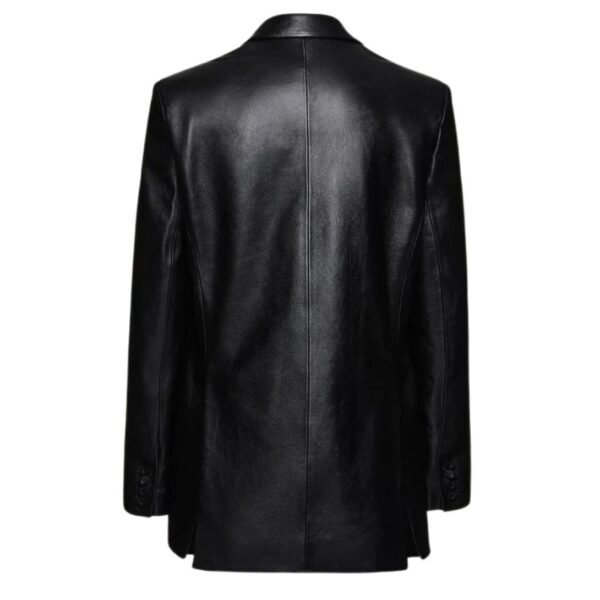 MAGDA BUTRYM OVERSIZED LEATHER BLAZER IN BLACK - Image 2