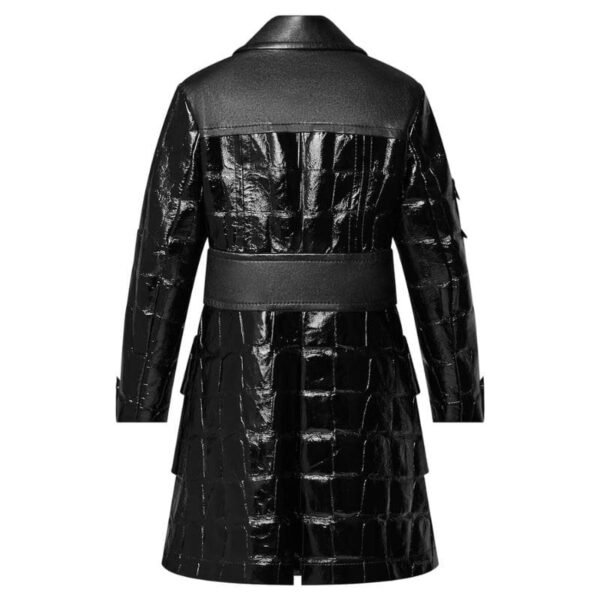 LOUIS VUITTON MIXED LEATHER STUD BUTTON COAT - Image 2