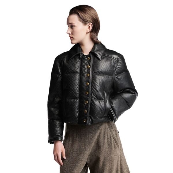 LOUIS VUITTON MONOGRAM LEATHER PADDED BOXY JACKET - Image 2