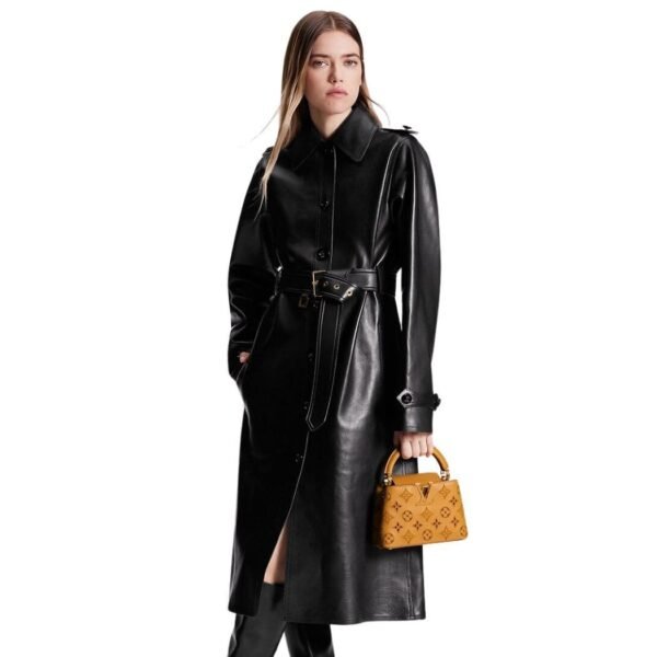 LOUIS VUITTON NAPPA LEATHER TRENCH COAT - Image 3