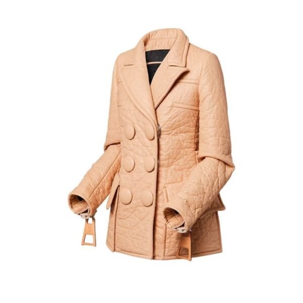 LOUIS VUITTON TEXTURED LEATHER PEACOAT - Image 3