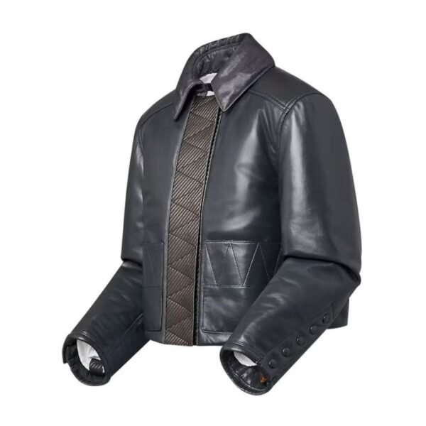 LOUIS VUITTON TOPSTITCHED LEATHER BOXY JACKET - Image 3