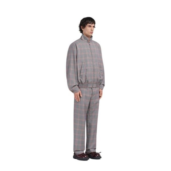 MARNI ORANGE CHECKED TECH WOOL BOMBER - Image 4