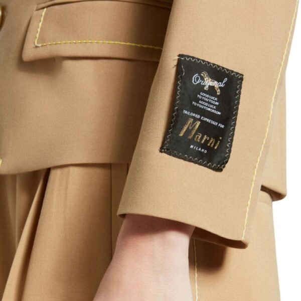 MARNI BEIGE WOOL JACKET WITH CONTRAST STITCHING - Image 6